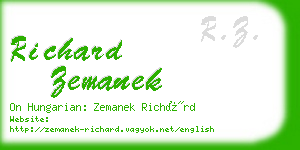 richard zemanek business card